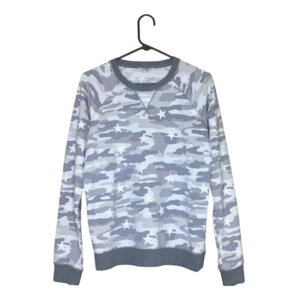 LUCKY BRAND Gray Camo Star Print Sweatshirt - Size Small - Picture 1 of 5